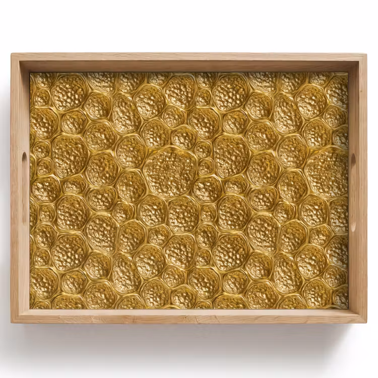 Vassoio - Martellato - Mosaico - Antico - Oro — 1
