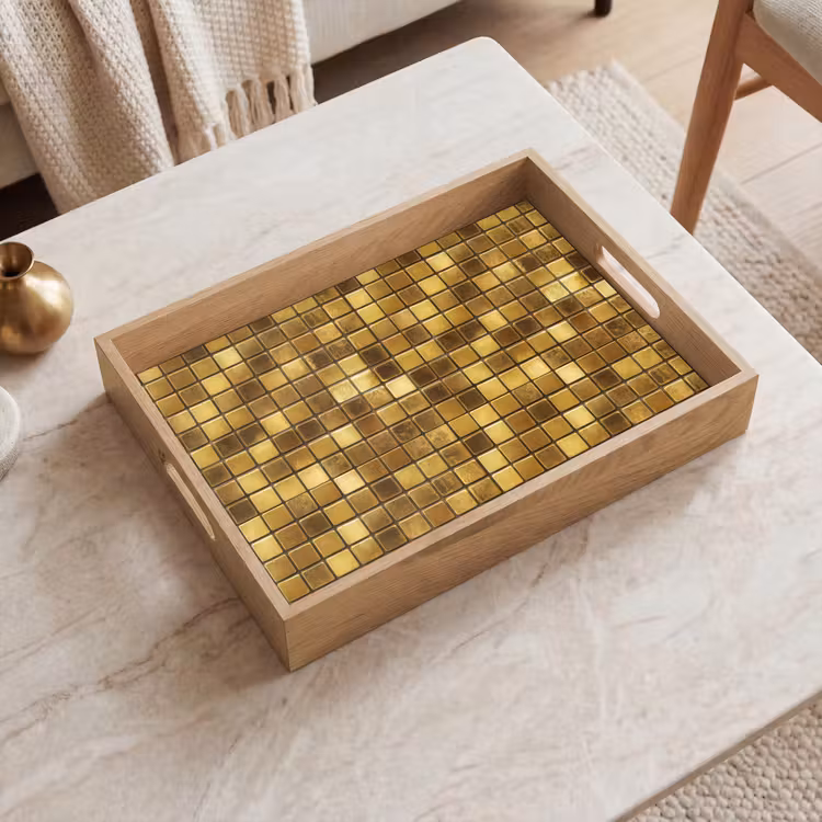 Vassoio - Piastrelle - Mosaico - Lusso - Oro caldo — 2