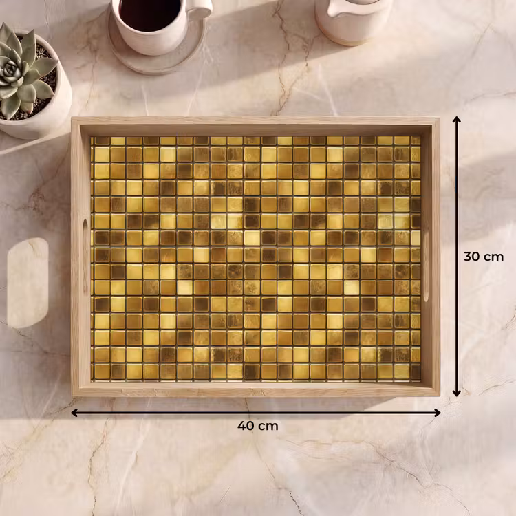 Vassoio - Piastrelle - Mosaico - Lusso - Oro caldo — 7