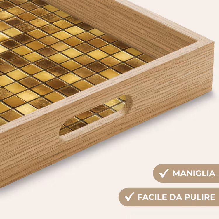 Vassoio - Piastrelle - Mosaico - Lusso - Oro caldo — 8