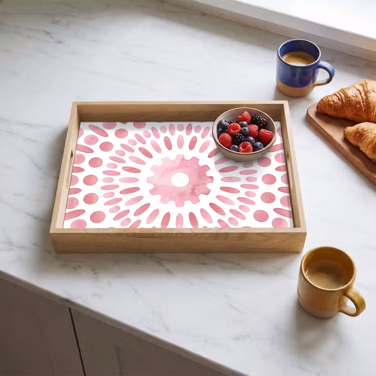 Vassoio - Abstract - Forme - Motivo - Acquerello - Rosa — 3