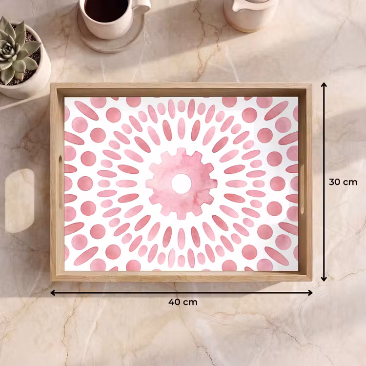 Vassoio - Abstract - Forme - Motivo - Acquerello - Rosa — 7