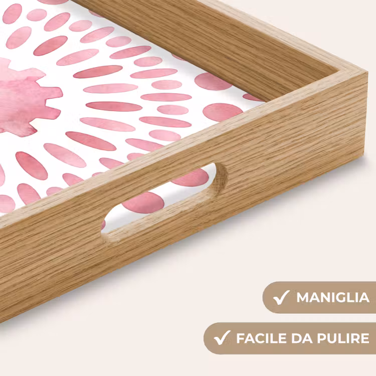 Vassoio - Abstract - Forme - Motivo - Acquerello - Rosa — 8