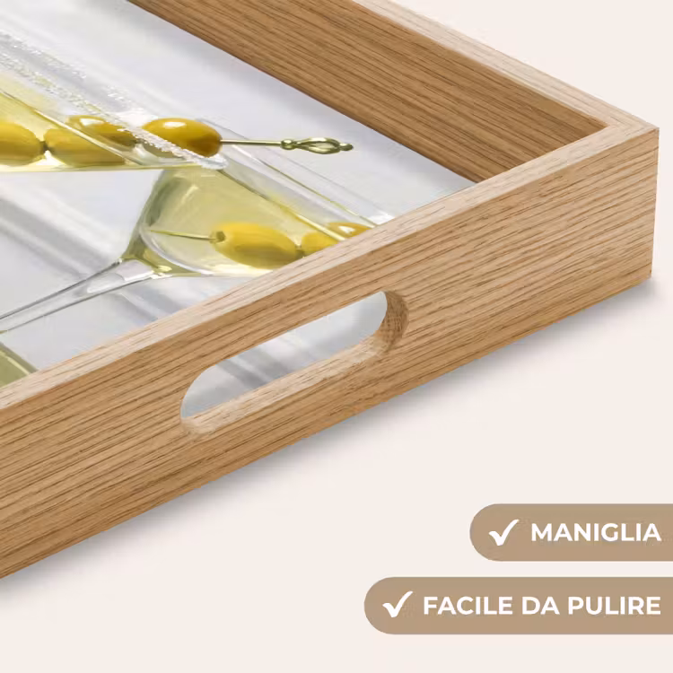 Vassoio - Bevande - Martini - Olive - Moderno - Bianco — 8