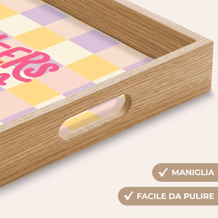 Vassoio - Cheers Chica - A quadretti - Lilla - Giallo — 8