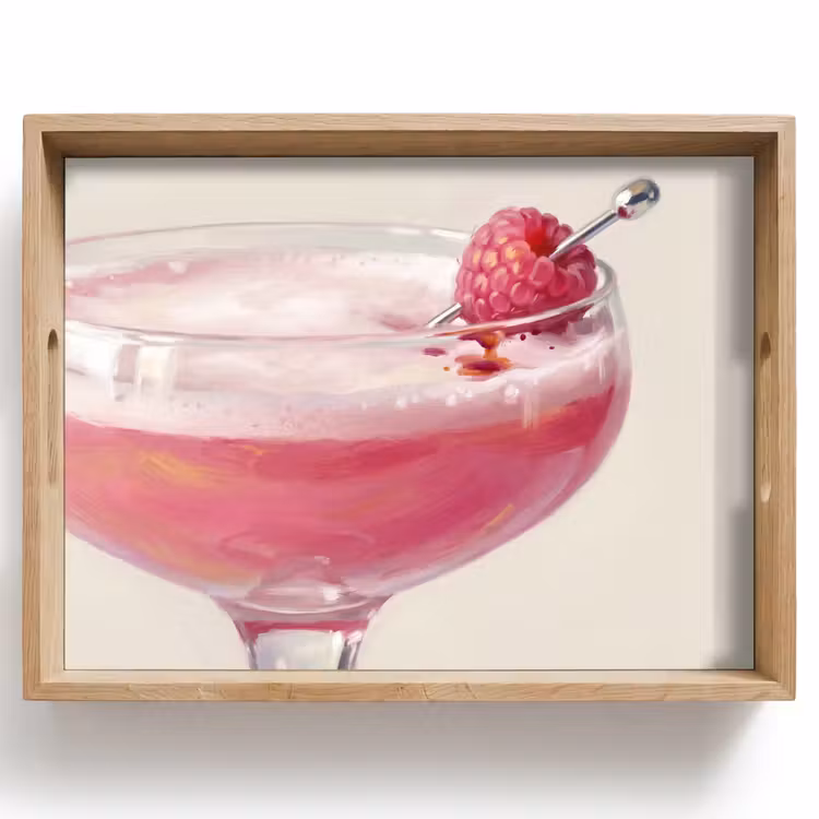 Vassoio - Cocktail - Lampone - Bevanda - Moderno - Rosa — 1