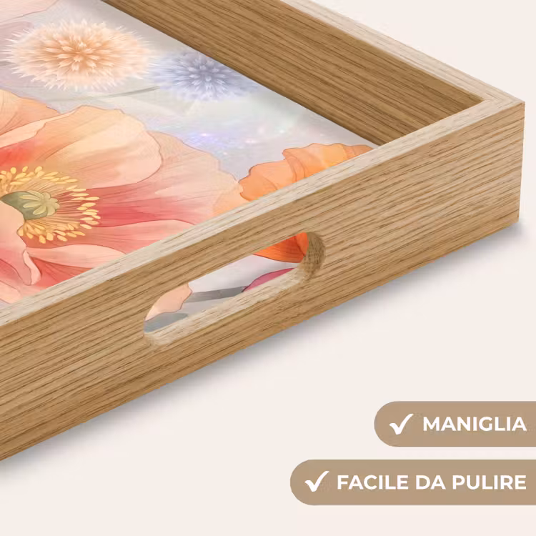 Vassoio - Fiori - Acquerello - Natura - Moderno - Colorato — 8