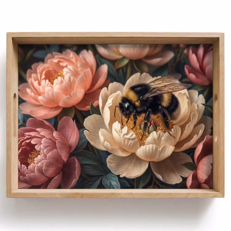 Vassoio - Fiori - Insetti - Natura - Rosa — 1