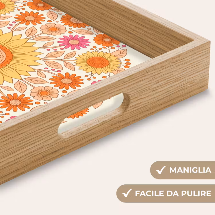 Vassoio - Fiori - Mandala - Motivo - Colorato — 8