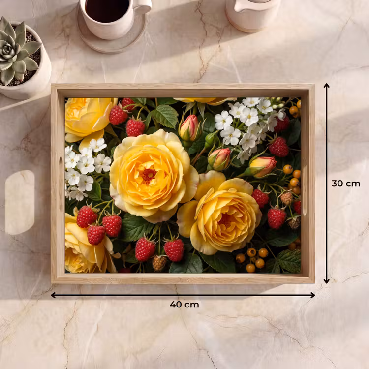 Vassoio - Fiori - Mazzo - Natura - Classico - Giallo — 7