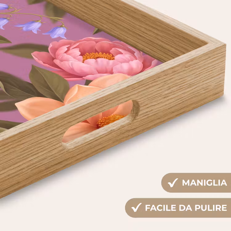 Vassoio - Fiori - Motivo - Illustrazione - Rosa — 8