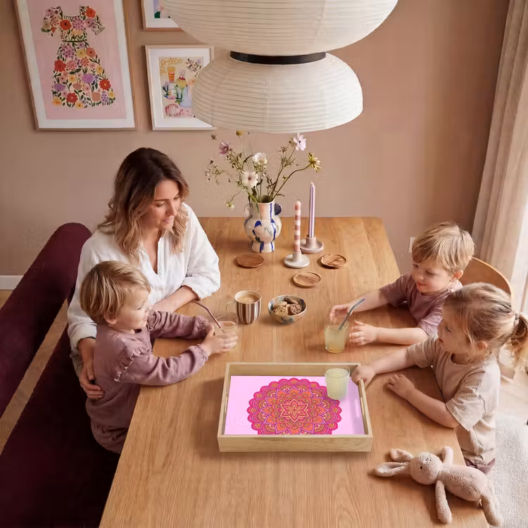 Vassoio - Mandala - Cerchio - Spirituale - Orientale - Rosa — 5
