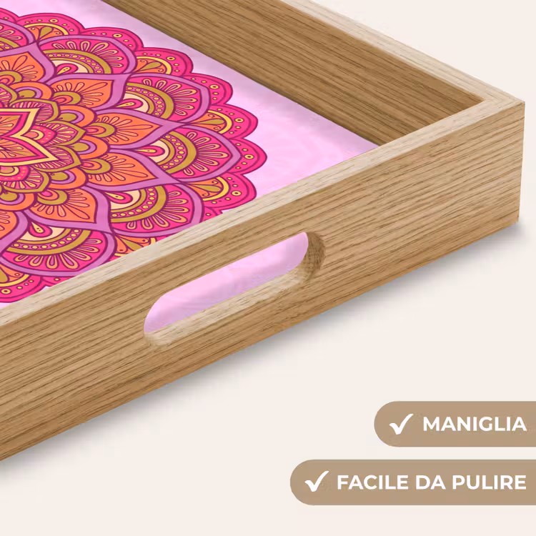 Vassoio - Mandala - Cerchio - Spirituale - Orientale - Rosa — 8
