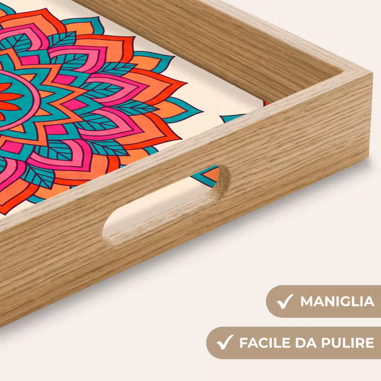 Vassoio - Mandala - Motivo - Astratto - Colorato - Moderno — 8