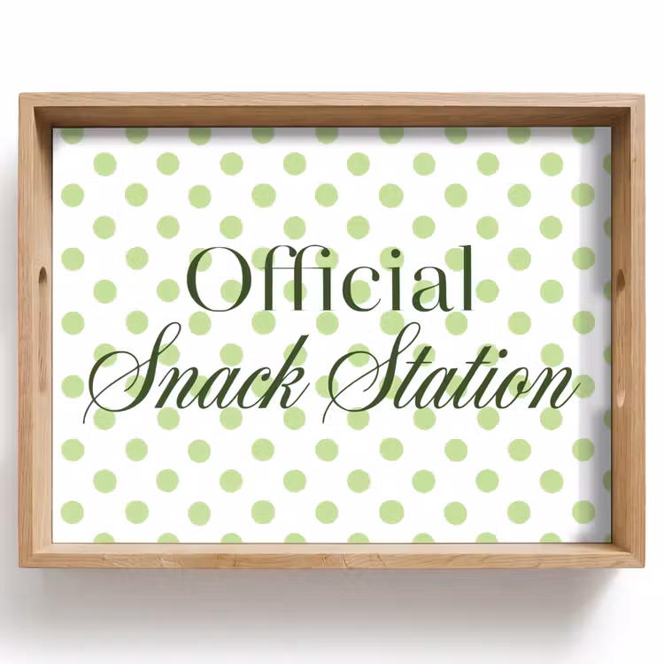 Vassoio - Snack Station - Verde - A pois — 1