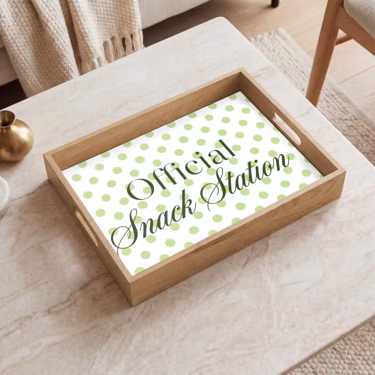 Vassoio - Snack Station - Verde - A pois — 2