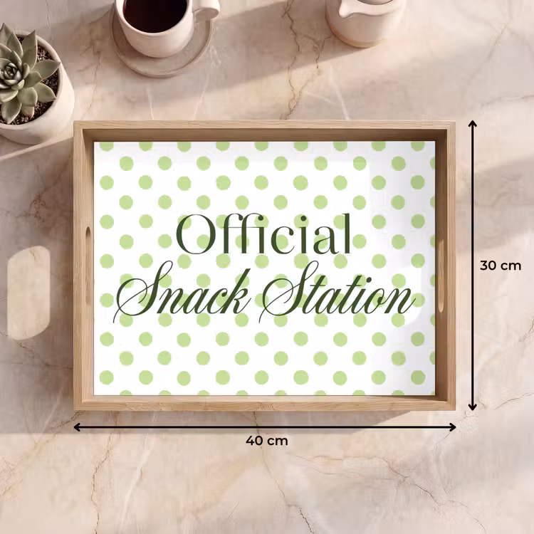 Vassoio - Snack Station - Verde - A pois — 7