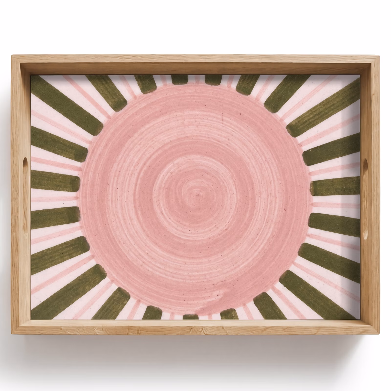 Vassoio - Motivo - Cerchio - Raggi - Astratto - Rosa — 1