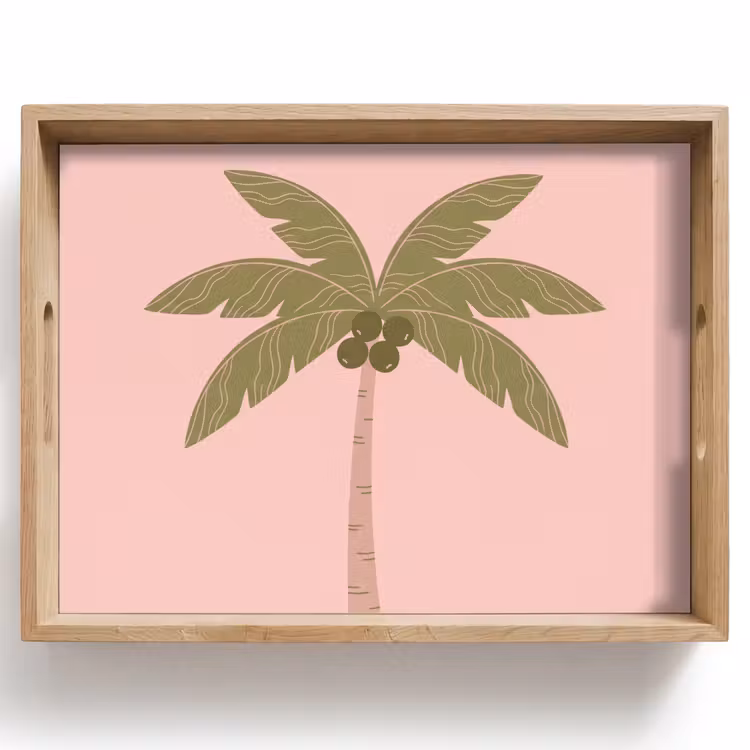 Vassoio - Albero - Palma - Natura - Illustrazione - Rosa — 1