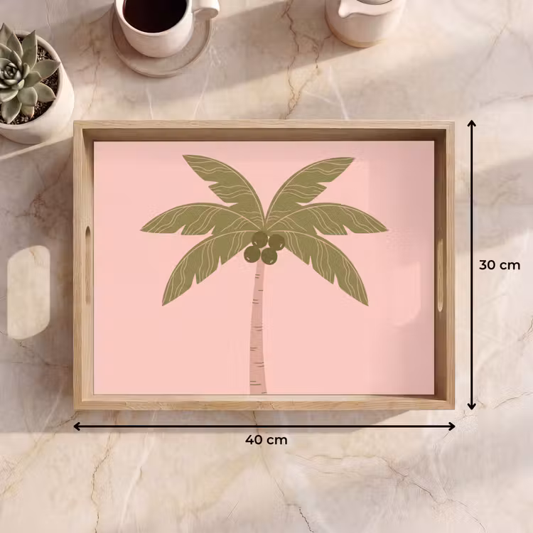 Vassoio - Albero - Palma - Natura - Illustrazione - Rosa — 7