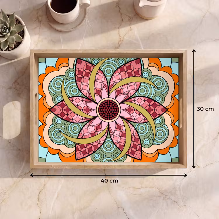 Vassoio - Mandala - Geometrico - Arte - Decorativo - Colorato — 7