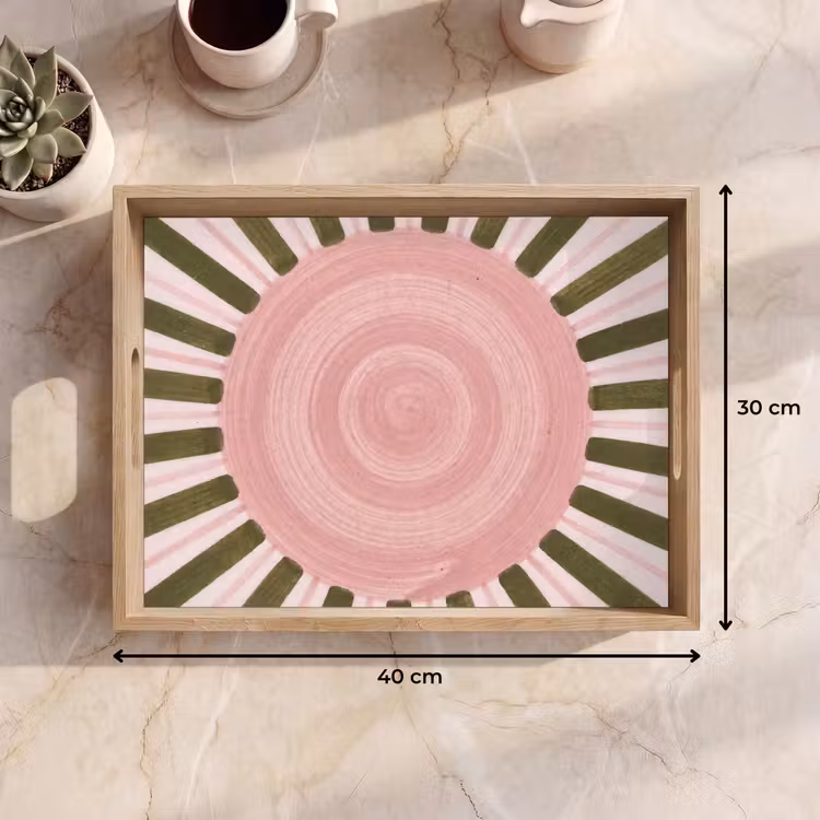 Vassoio - Motivo - Cerchio - Raggi - Astratto - Rosa — 7