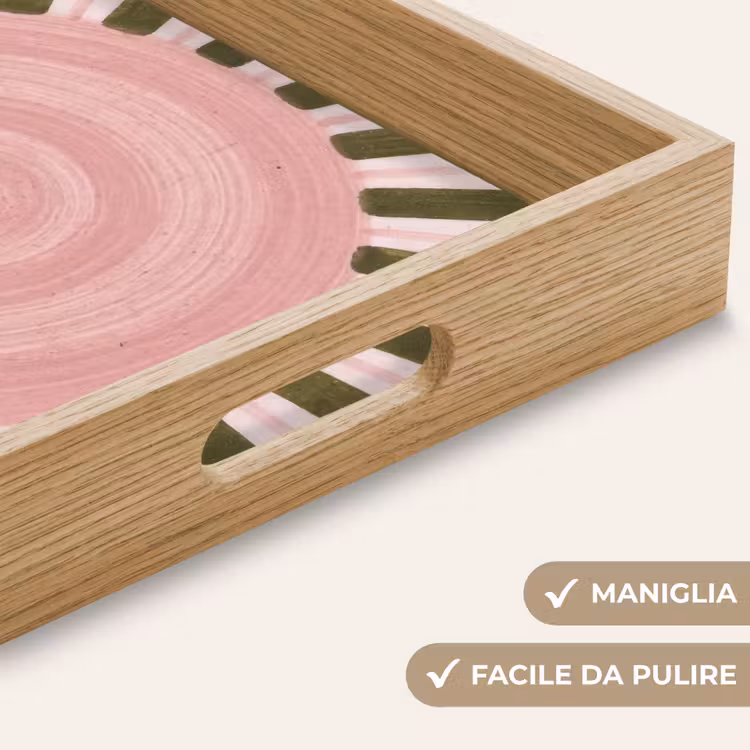 Vassoio - Motivo - Cerchio - Raggi - Astratto - Rosa — 8