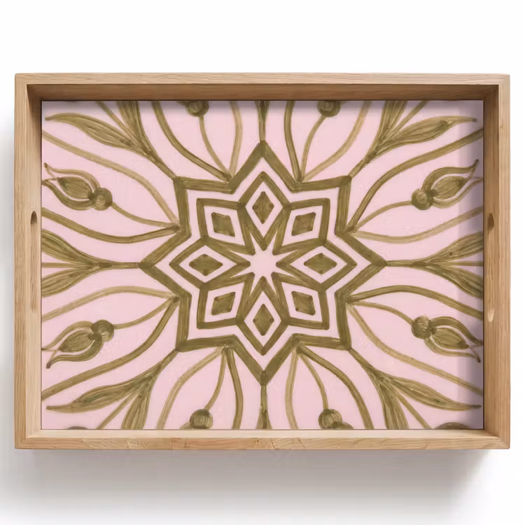 Vassoio - Motivo - Mandala - Decorazione - Astratto - Verde — 1