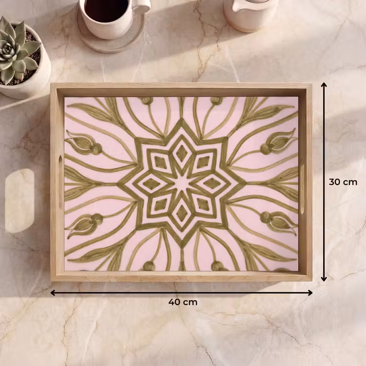 Vassoio - Motivo - Mandala - Decorazione - Astratto - Verde — 7