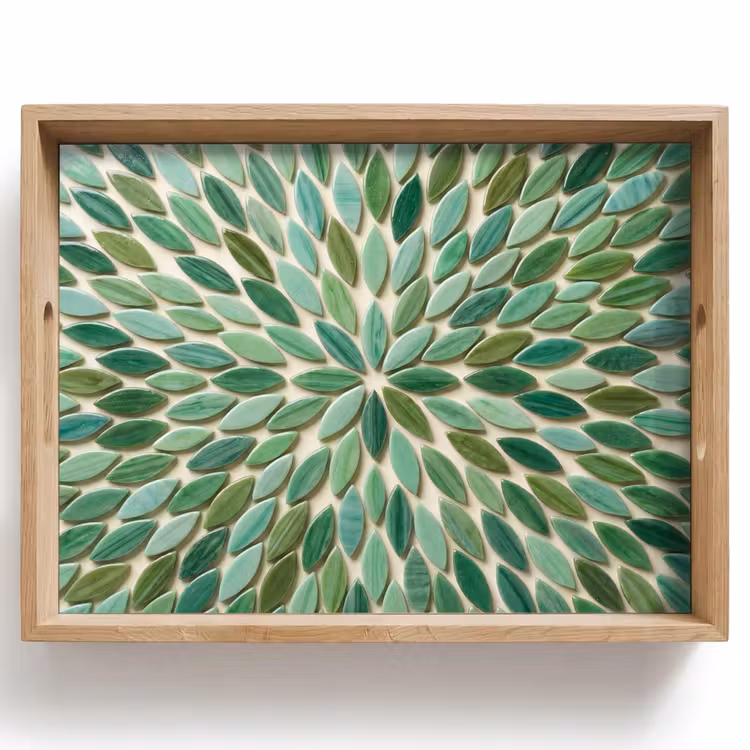 Vassoio - Motivo - Foglia - Verde - Astratto — 1