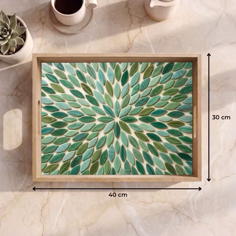 Vassoio - Motivo - Foglia - Verde - Astratto — 7