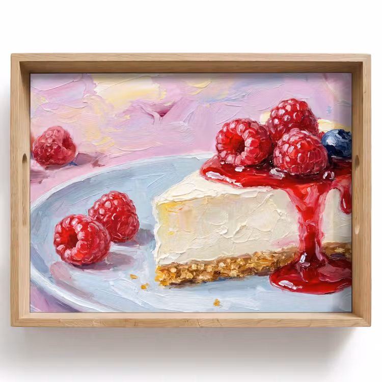 Vassoio - Cibo - Cheesecake - Frutti di bosco - Astratto - Rosa — 1