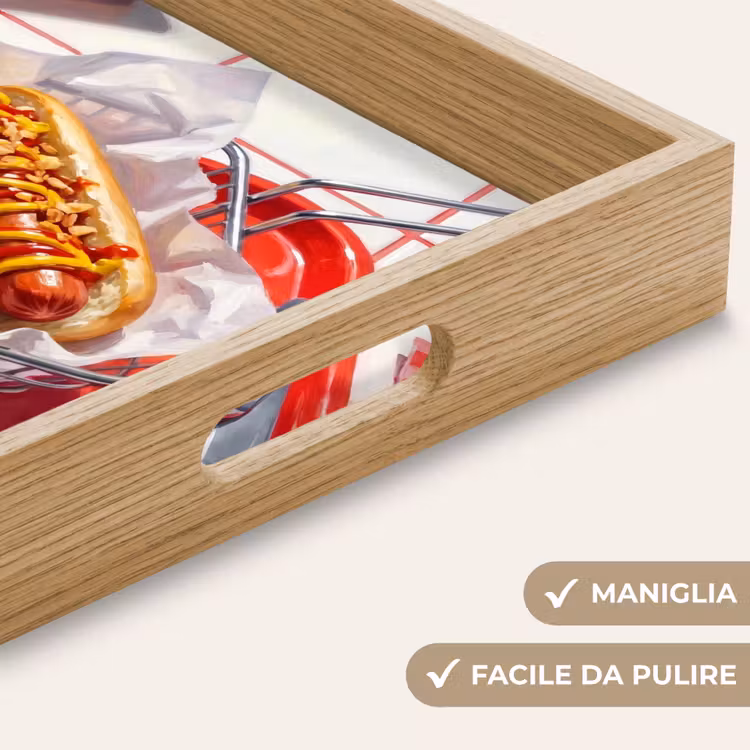 Vassoio - Cibo - Hot dog - Fast food - Moderno - Rosso — 8