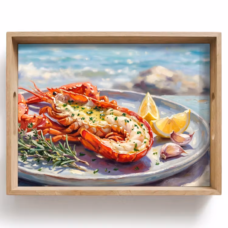 Vassoio - Cibo - Mare - Costa - Moderno - Blu — 1