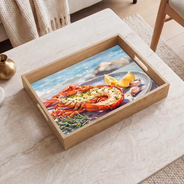 Vassoio - Cibo - Mare - Costa - Moderno - Blu — 2