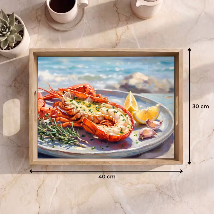 Vassoio - Cibo - Mare - Costa - Moderno - Blu — 7