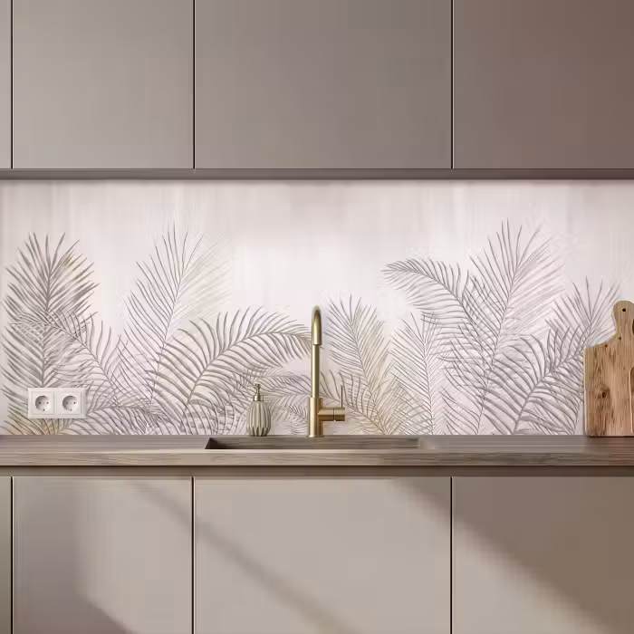 Schienale cucina - Foglie - Beige - Botanico - Vintage