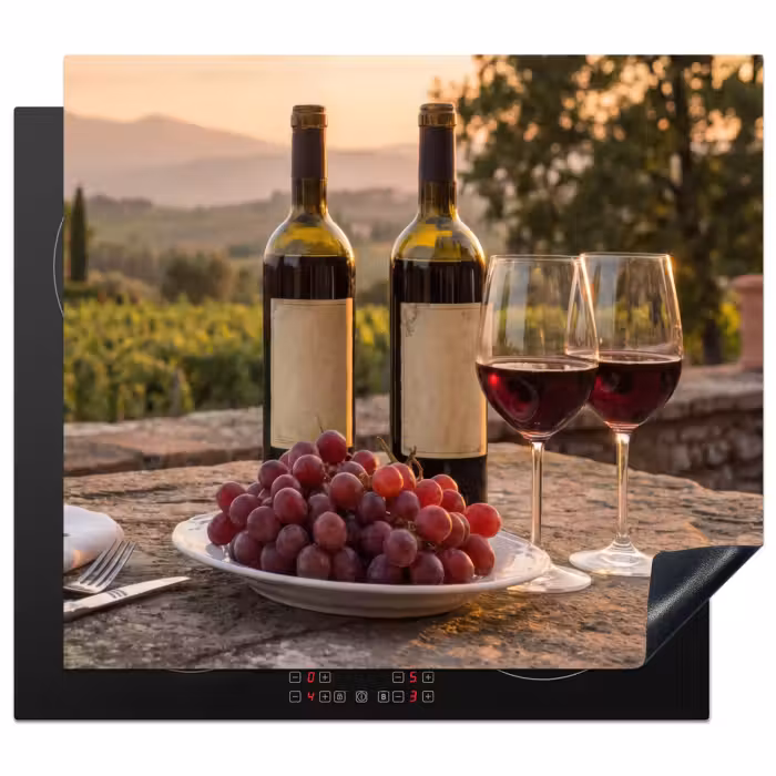 Protezione piano induzione - Vino - Bicchieri - Uva - Vigneto