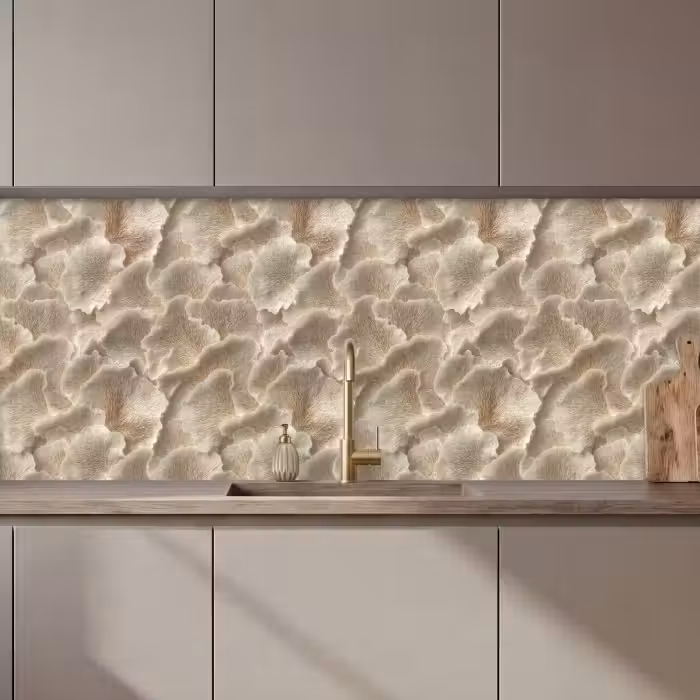 Schienale cucina - Texture a ventaglio - Beige - Texture in fibra