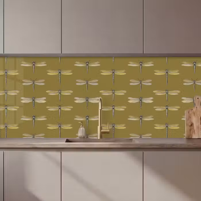 Schienale cucina - Libellule - Motivo - Verde